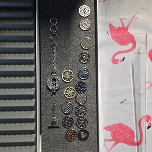 Ladies Interchangeable Charm Watch Bracelet - Silver